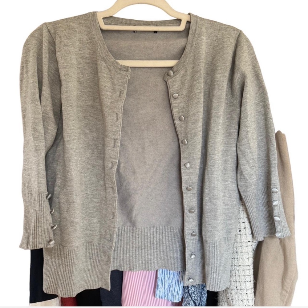 Gray Button-Up Cardigan
